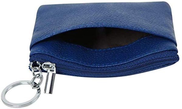 Fueerton Femmes en Cuir véritable Portefeuille Porte-Monnaie (Bleu)