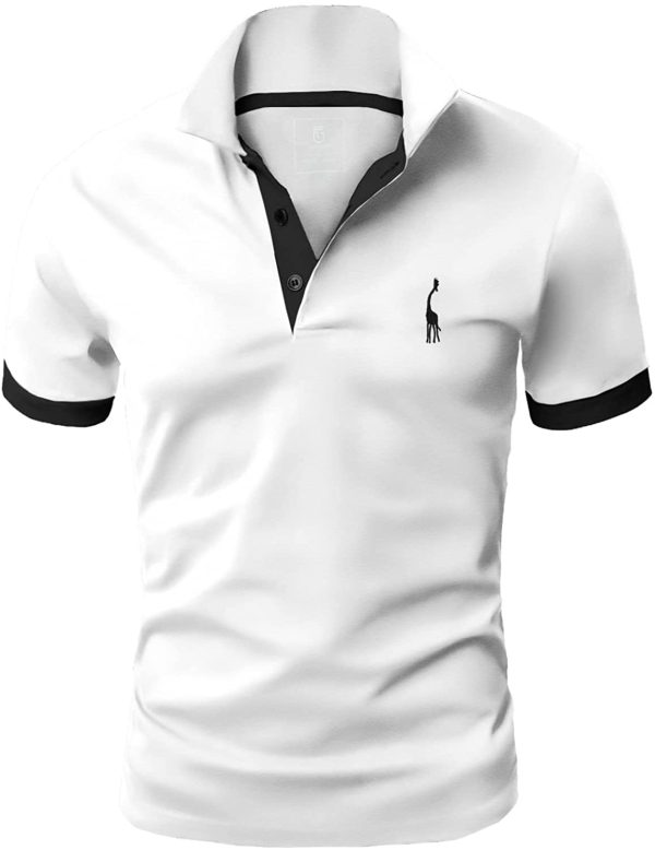 GLESTORE Polo Homme Golf Tennis Manche Courte Casual Sport T-Shirt, Coton Slim Fit Vetement – Image 4