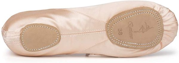 Chaussures de Danse Satin Demi Pointe Pantoufle de Ballet avec Ruban Rose Ballerine pour Enfants et Adulte – Image 7