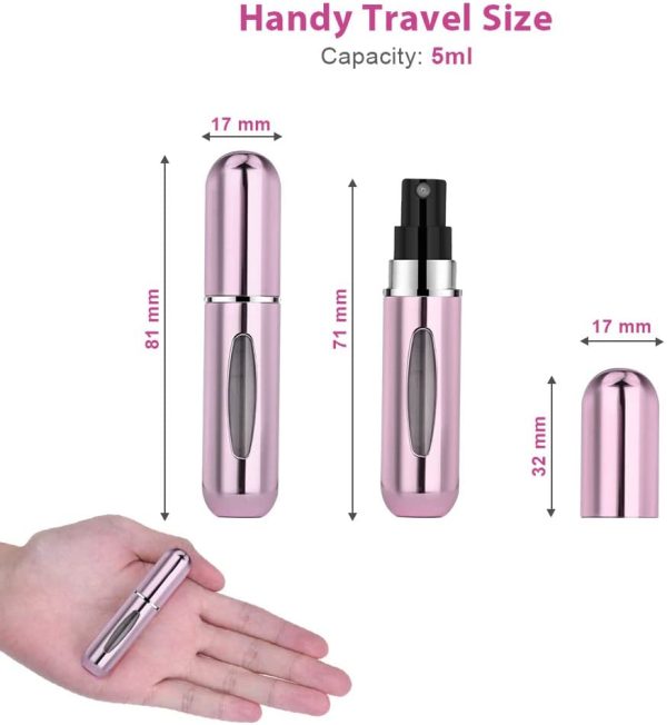 Bouteille Vaporisateur de Parfum, 5PCS Vaporisateur Parfum Vide Rechargeable 5ML Mini Portable Voyage Parfum Atomiseur Bouteille, Facile à Ingérer, Etanchéité Solide, L'odeur ne S'évapore Pas – Image 8