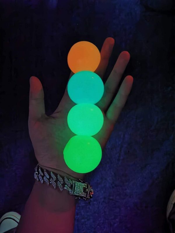 FOHYLOY 4 pièces de Jeu de Capture de Balle Collante, Boules collantes Globbles, Boule Murale Collante Fluorescente, Boules Anti-Stress, pour lanxiété, Le TDAH et lautisme (45mm) – Image 4