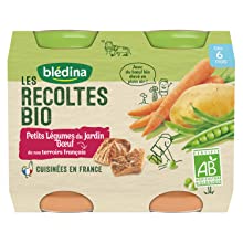 Blédina Les Récoltes Bio, Petits pots légumes viande pour bébé