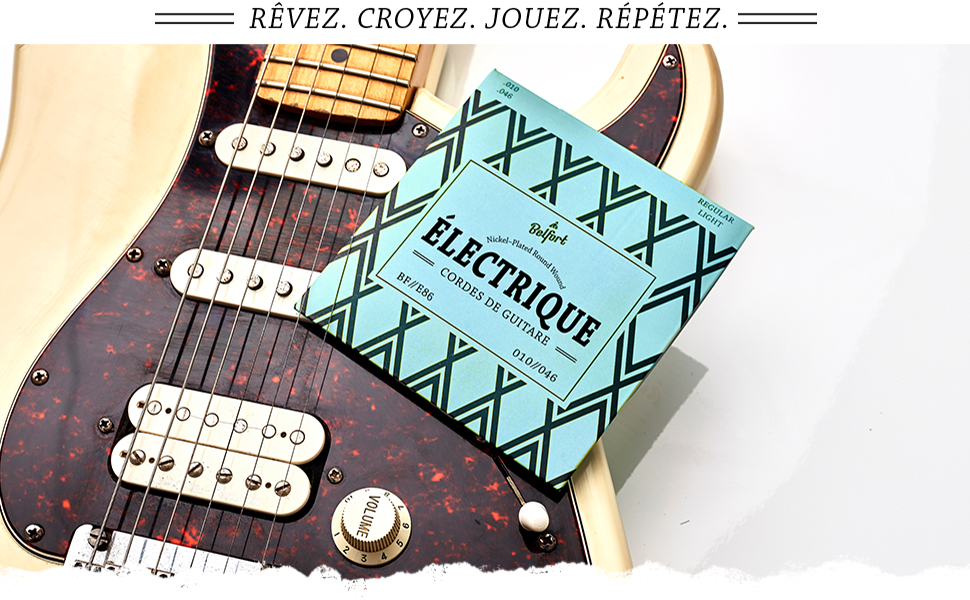 corde guitare électrique , cordes guitare, corde, ernie ball, elexir, guitare électrique enfant