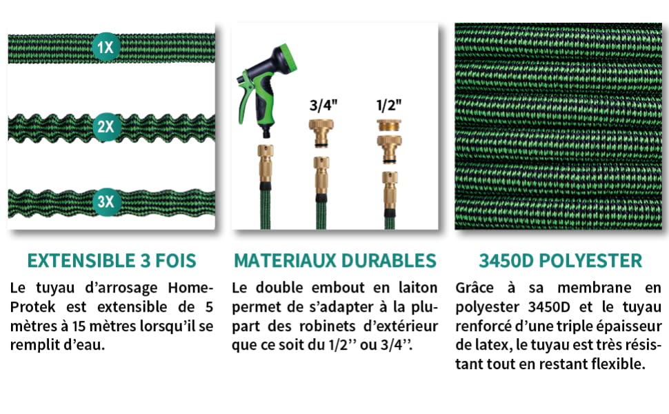 polyester épais et résistant de 3450D, embouts en laiton inoxydable triple épaisseurs de latex