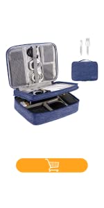 3 layer cable bag -blue