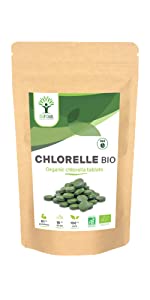 Chlorelle Chlorella Bio Biologique Détox Algue verte Chlorophylle Vegan Vitamine B12