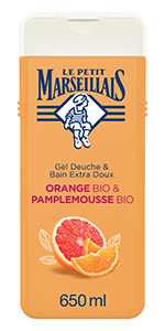 Le Petit Marseillais Gel Douche & Bain Extra Doux Orange Bio et Pamplemousse Bio