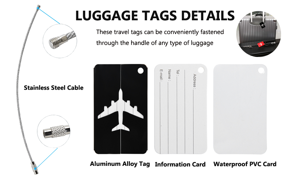 Étiquette Valise Avion Etiquette Bagage en Alliage d'Aluminium