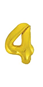 Ballon doré en forme de chiffre 4 86,4 cm