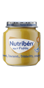 Pot potito pour bébé Nutriben aux fruits et biscuits