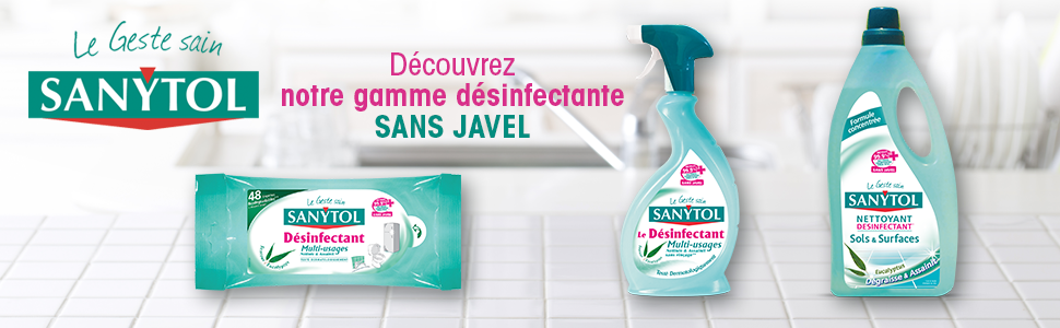 Sanytol, sain, désinfection, laver, nettoyer, sans javel, multi usage, propre, odeur, 