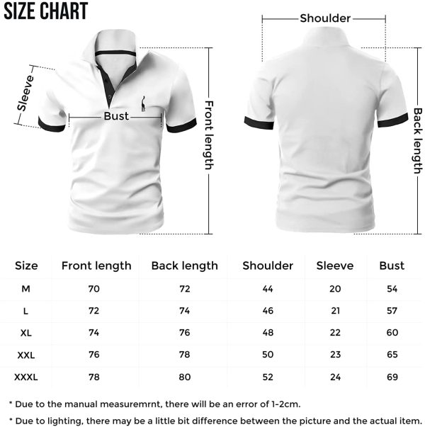 GLESTORE Polo Homme Golf Tennis Manche Courte Casual Sport T-Shirt, Coton Slim Fit Vetement – Image 5