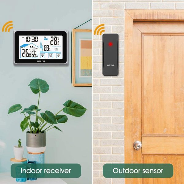 FLYLAND Station météo sans fil, Station de Prévision de Thermomètre Numérique Intérieur Extérieur, Moniteur d'humidité de la Température Domestique, Capteur Numérique à Distance pour Hygromètre – Image 2