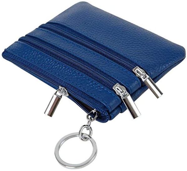 Fueerton Femmes en Cuir véritable Portefeuille Porte-Monnaie (Bleu) – Image 3