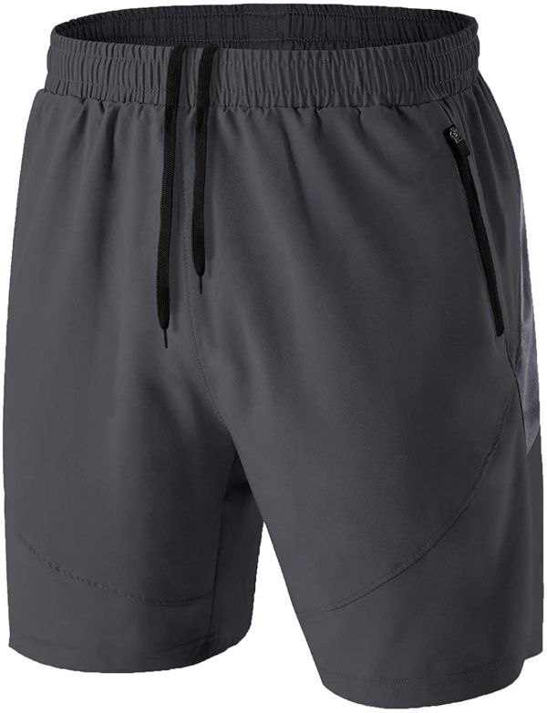 Homme Short Course à Pied Léger Sport Shorts Séchage Rapide avec Poche Zippé – Image 2