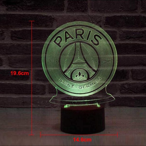 Veilleuse Led Paris Illumination 3D Club De Football Fc Paris Saint Germain Enfants 1 Football Logo Lampe De Chevet Table De Nuit