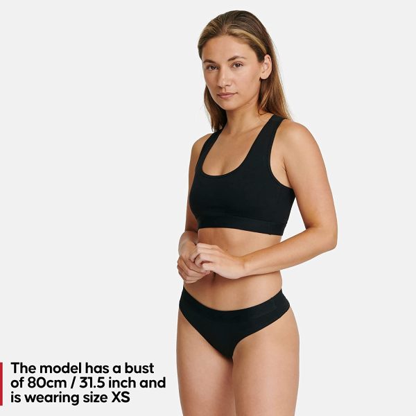 DANISH ENDURANCE Brassière en Coton Bio, Oeko-Tex, sans Armatures, Lot de 1 ou 3 Bralettes, Douce et Confortable au Quotidien, Noir, Gris, Bleu, ou Bordeaux – Image 2