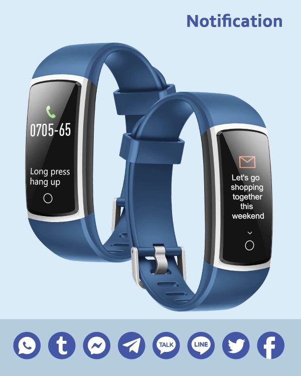 Montre Connectée Femme Homme Bracelet Connecté Tension Artérielle Podometre Marche Montre Sport Cardiofrequencemetre Tensiomètre Trackers d'Activité Calories Dépensées pour Android iOS – Image 7