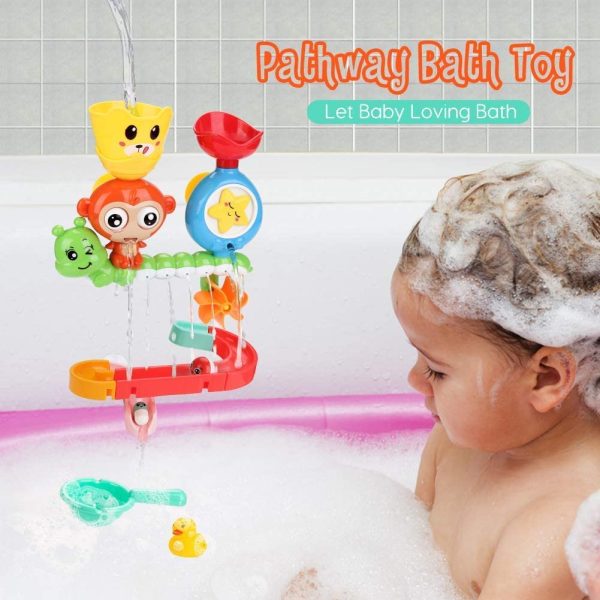 BBLIKE Jouet Bain, 14 Pcs Jouet de Bain Cascade Interactif, Jouets pour Le Bain bébé pour Baignoire Jeu de Piscine – Image 2