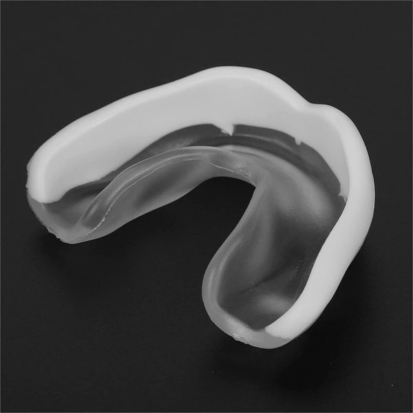 Brrnoo Protège-Dents de Boxe Gum Shield, Muay Thai Mouth Protecto Bite Guard Embouchure R pour Rugby, Hockey, MMA et Autres Sports de Contact et de Combat, Protège-Dents Slim Fit Blanc Transparent – Image 4