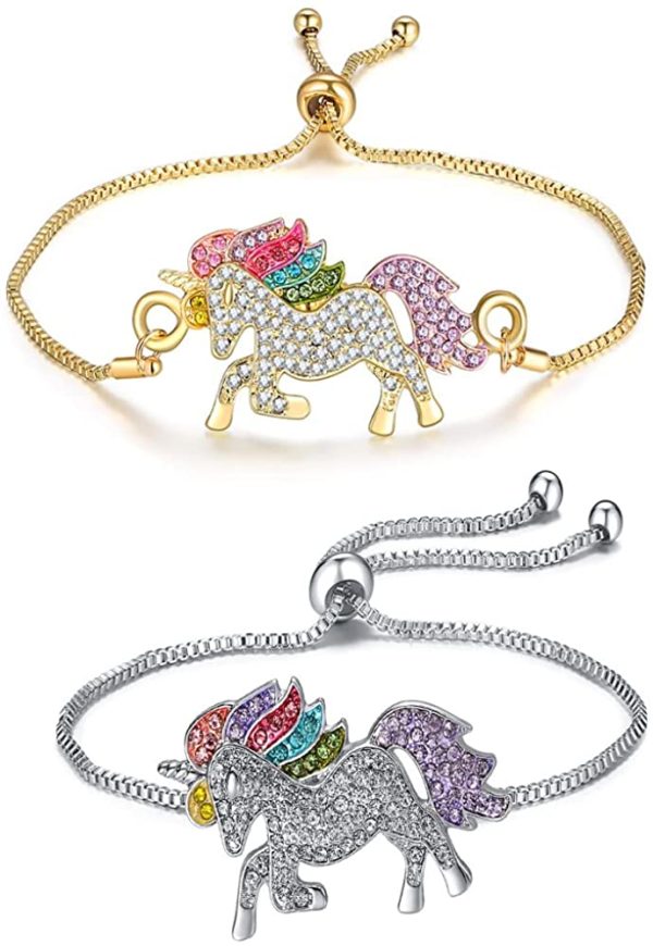 Ensemble de Bijoux Licorne, Ouinne Bracelet Collier de Charme en Cristal Brillant de Licorne pour Filles Femmes Enfant – Image 5