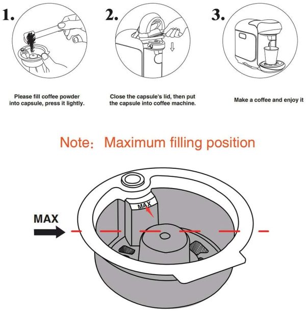 Capsules de café rechargeables en acier inoxydable compatibles avec machines Tassimo (60 ml, petites) – Image 4