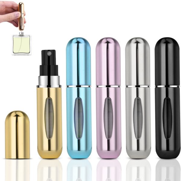 Bouteille Vaporisateur de Parfum, 5PCS Vaporisateur Parfum Vide Rechargeable 5ML Mini Portable Voyage Parfum Atomiseur Bouteille, Facile à Ingérer, Etanchéité Solide, L'odeur ne S'évapore Pas – Image 3