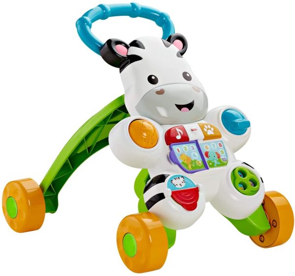 Fisher-Price Mon Trotteur Zèbre Parlant français pour apprendre à bébé à marcher, musique et activités d'éveil, emballage fermé, dès 6 mois, GXC30