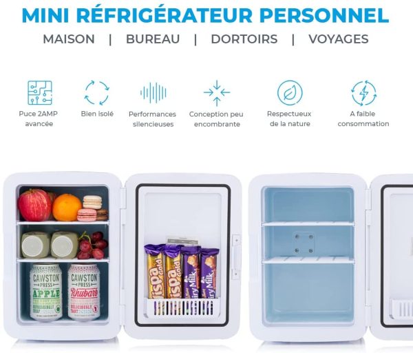 Mini Frigo  Ultra 10 - Refroidit et réchauffe | 10 litres / 10 Canettes 330ml | 220V/12V | Petit Réfrigérateur Portable pour la chambre, les produits cosmétiques, la voiture (Noir) – Image 6