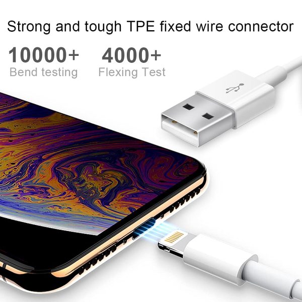 Chargeur iPhone [Certifié Apple MFi] 2 x 6 pieds Câbles USB vers Lightning Câble de charge Transfert de synchronisation de données Compatible avec iPhone 13 12 11 Pro Max XS XR X 8 7 SE iPad – Image 4