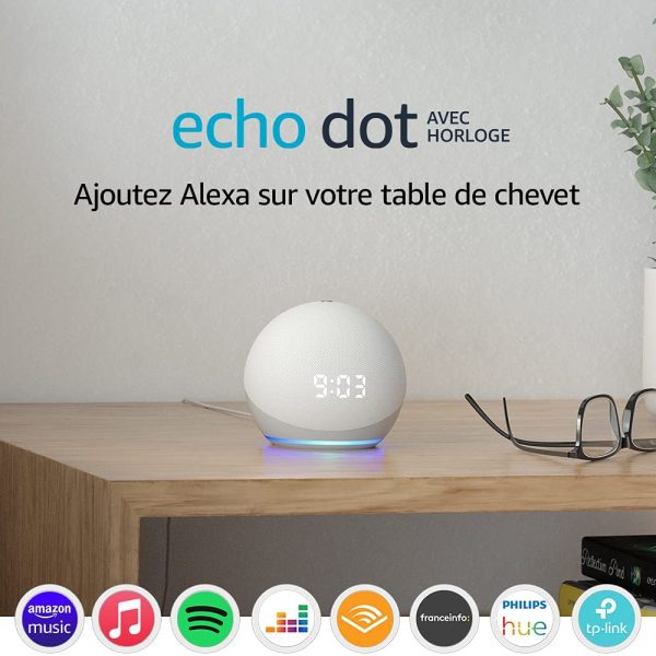 Echo Dot (4e génération), Enceinte connectée avec horloge et Alexa, Blanc – Image 5