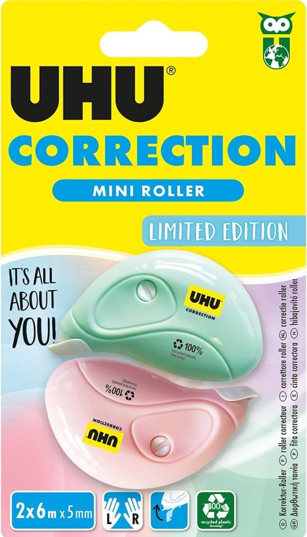 Rollers correcteur pastel mini - Ruban correcteur rapide, propre et précis, blanc, lot 2 de 6m x 5mm – Image 3