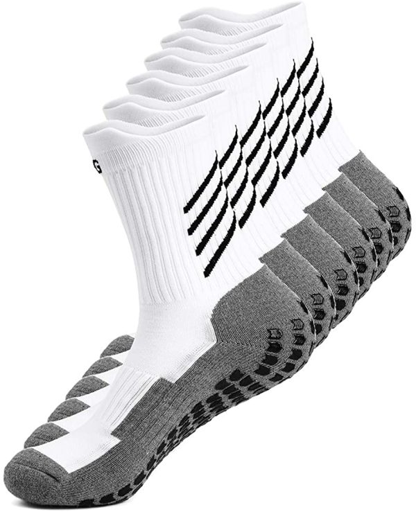 Gogogoal Chaussette de sport antidérapante pour hommes femmes, epaisse respirant athlétisme Chaussettes pour football basketball handball rugby velo trekking Yoga aptitude