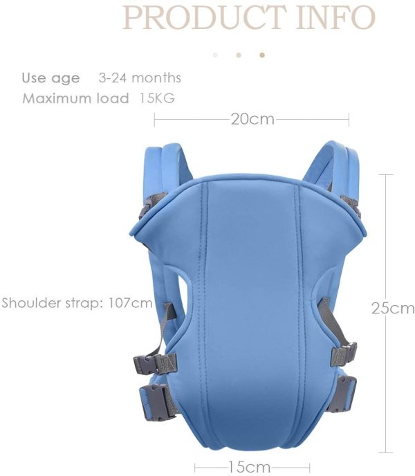 SONARIN 2021 Porte-bébé Simple et Léger,Léger,Pratique,Respirant,Sans Taille,Polyester,Ergonomique,3 positions de transport,Adapté à la croissance de votre enfant(Bleu Clair) – Image 4