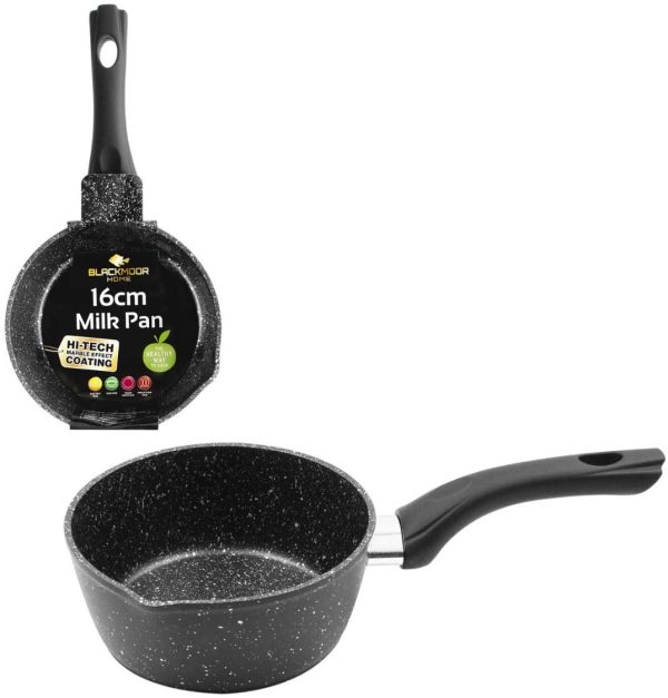 Casserole à lait Blackmoor 16 cm | Couleur noire | Antiadhésif | Poignées Cool Touch | Convient aux plaques à induction, électriques et à gaz – Image 7