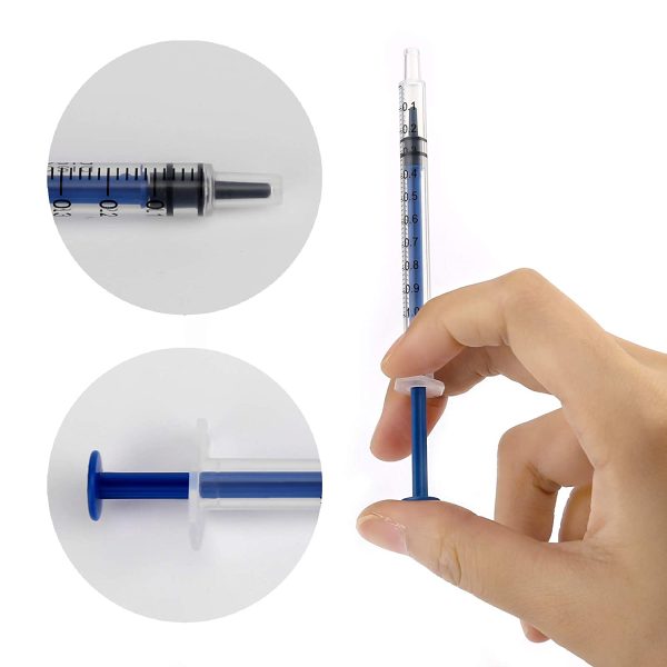 LUTER 12 Pièces 1ml Seringues en Plastique, Sans Seringue à Aiguille avec Mesure pour Expérience Scientifique, Distribution, Mesure de Liquides, Alimentation d'animaux de Compagnie (Bleu) – Image 3