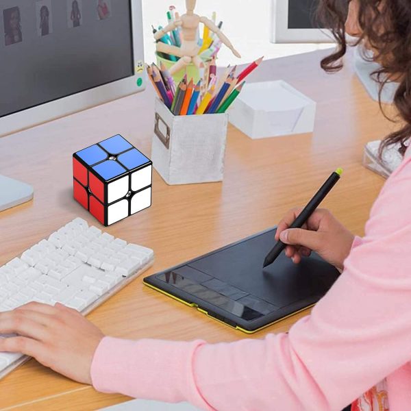 ROXENDA Speed Cube, 2x2x2 Vitesse Cube de Magique; Autocollant Spin Lisse Super Durable avec des Couleurs Vives pour; Facile à Tourner et à Lisser – Image 6