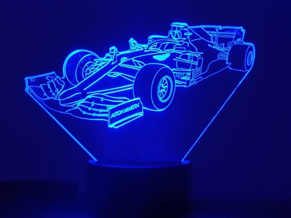 FORMULE 1 AST. MART, lampe illusion 3D à leds, 7 Couleurs.