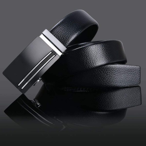 flintronic Ceinture Homme, Ceinture en Cuir pour Homme, Réglable à Cliquet Ceinture Boucle Automatique 3.5cm * 130cm (Porte-clés et boîte-cadeau inclus) - Noël Cadeaux Homme Original Idee Cadeau – Image 3