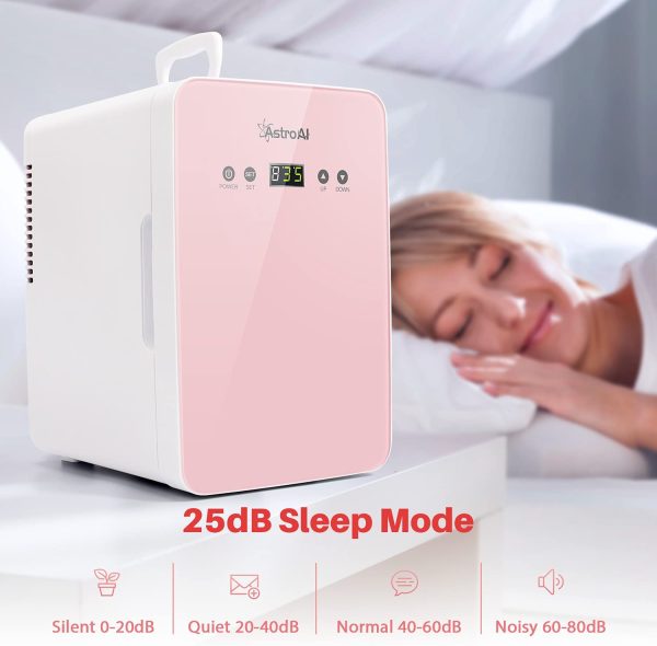 Mini Frigo de Chambre 6L / 8 Canettes - avec Régulateur de Température - Refroidisseur et Réchauffeur Thermoélectrique Portable 12V DC / 220V AC pour Maison et Voyage ROSE – Image 7