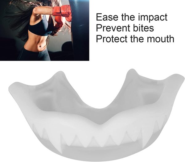 Brrnoo Protège-Dents de Boxe Gum Shield, Muay Thai Mouth Protecto Bite Guard Embouchure R pour Rugby, Hockey, MMA et Autres Sports de Contact et de Combat, Protège-Dents Slim Fit Blanc Transparent – Image 8