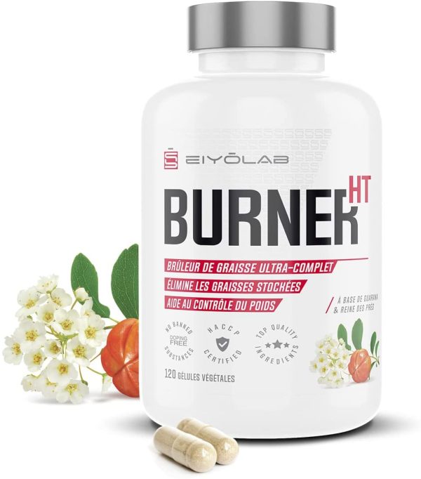 BURNER HT | Brûleur de Graisse Puissant | Coupe Faim Efficace | L-Carnitine + Guarana + Thé Vert + Garcinia Cambogia + Maté | 120 Gélules Vegan | Spectre Complet pour Perte de Poids | Eiyolab – Image 3