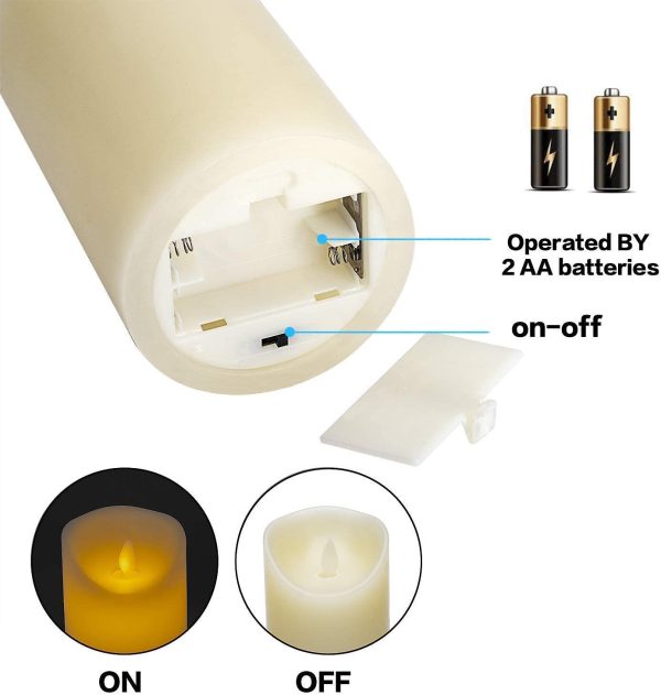 YongHaoYang Bougies LED,Bougies Sans Flamme.Lot de 3 (10 12.5 15cm), Avec Vacillement des Flammes Très Réaliste, Télécommande Avec 10 Menus De Fonction, Minuterie de 24 Heures