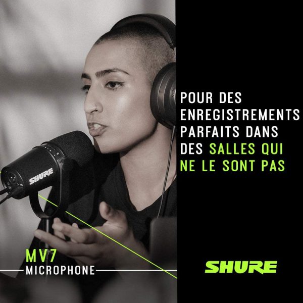 Shure Mv7 Microphone Dynamique Usb/Xlr pour Podcast, Enregistrement, Streaming et Gaming Live, Sortie Casque Intégrée, Entièrement En Métal, Technologie Voice Isolation, Certifié Teamspeak - Argenté – Image 9