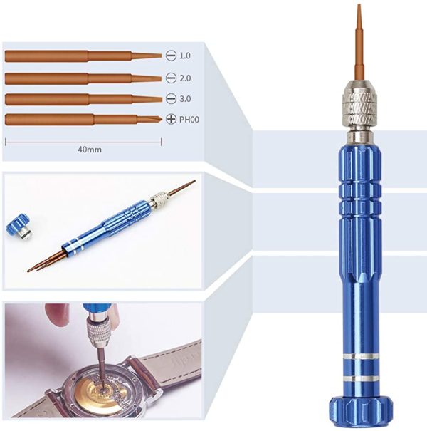 E·Durable Kit de réparation de Montre Outil de réparation Professionnels Remplacement des Pile Outil Removaler Barres de Ressort Épingles Kit d'outils