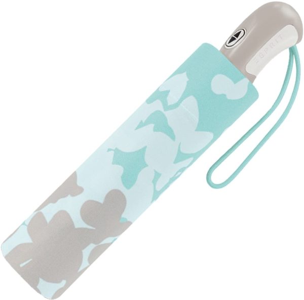 Esprit Femme Parapluie pliable avec automatique s&apos;ouvre et Easymatic Papillon Kiss Aqua Multicolore aqua-grau 95 cm – Image 2