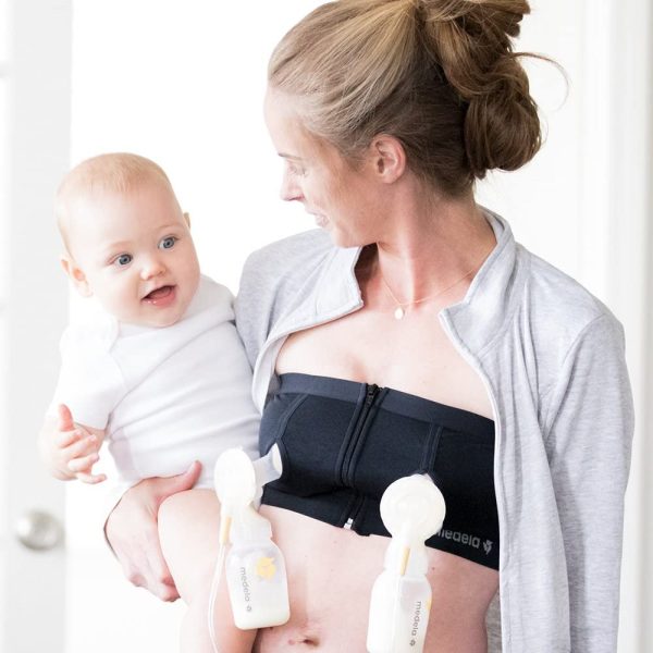 Bustier Easy Expression kit main libre de Medela - Pour une expression confortable compatible avec tous les tire-laits Medela - Noir - Taille L