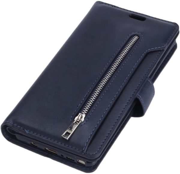 Coque Samsung Galaxy A6 2018 Pochette Portefeuille en Cuir,Galaxy A6 2018 Housse Coque Etui à Rabat [ 9 Fentes de Carte ] ,Stand Folio Flip Case Cover Wallet Coque pour Samsung Galaxy A6 2018,Bleue – Image 3