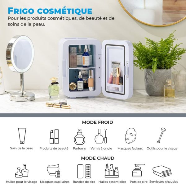 Mini Frigo  Ultra 6 - Refroidit et réchauffe | 6 litres / 8 Canettes 330ml | 220V/USB | Petit Réfrigérateur Portable pour la chambre, les produits cosmétiques, la voiture (Noir) – Image 5