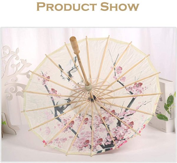 Femme Ombrelle Chinoise Fait à La Main en Tissu Rameng Parapluie Danse Parasol Cosplay Decoratif Accessoires